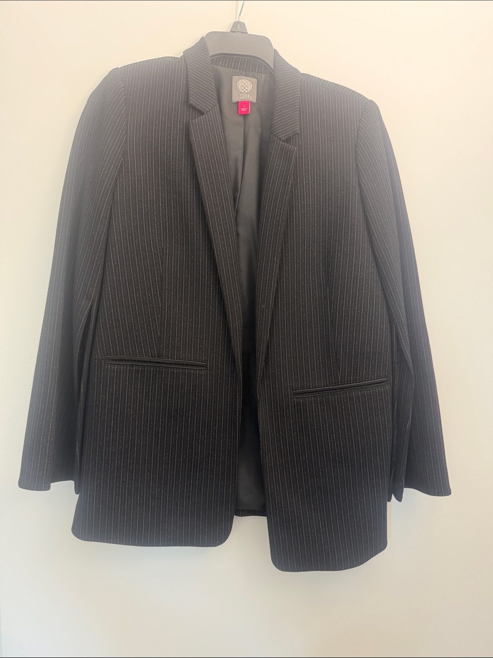 Vince Camuto Black Pinstripe Women's Blazer size 4 with matching pants size 6